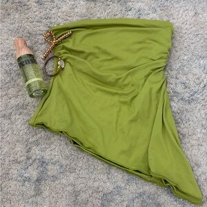 Windsor Green Crop Top Strapless Cute Sashed Soft Material